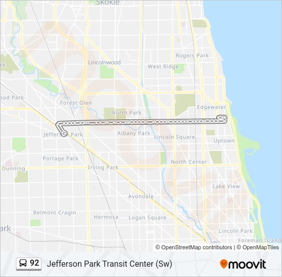 92 Bus Line Map