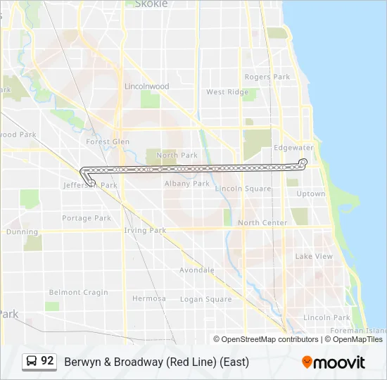 92 Bus Line Map