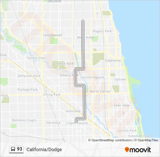 93 Bus Line Map