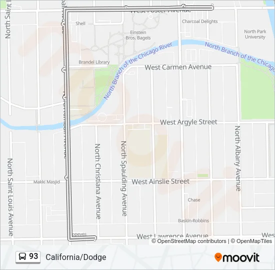 93 Bus Line Map