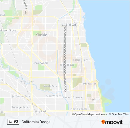 93 bus Line Map