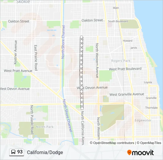 93 Bus Line Map