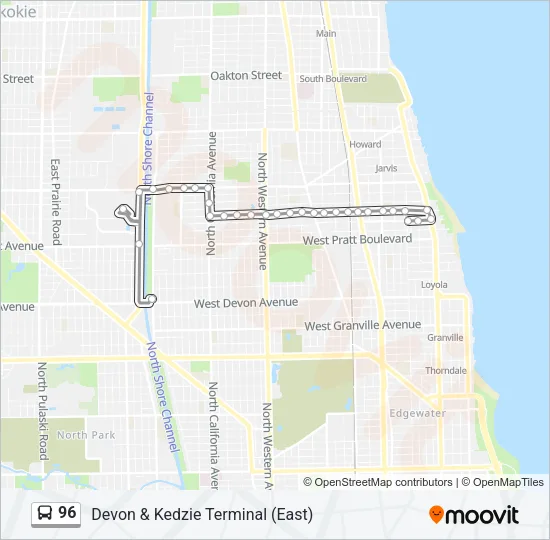 96 Bus Line Map