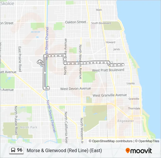 96 Bus Line Map