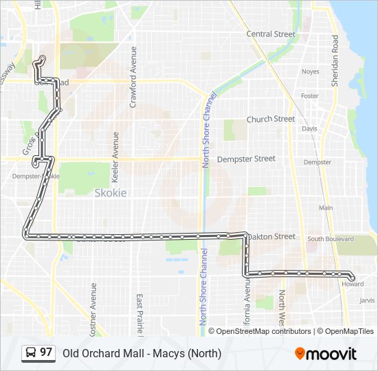 97 bus Line Map