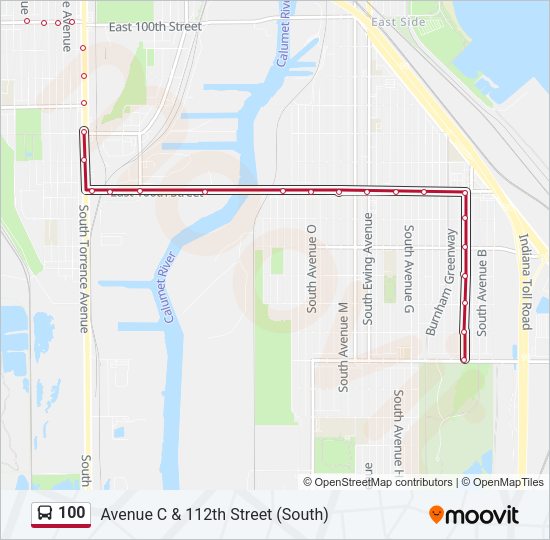 100 Bus Line Map