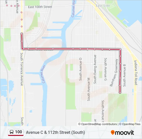 100 Bus Line Map
