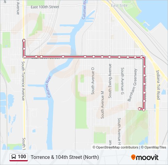 100 Bus Line Map