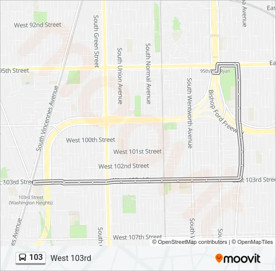 103 Bus Line Map