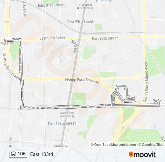 106 Bus Line Map