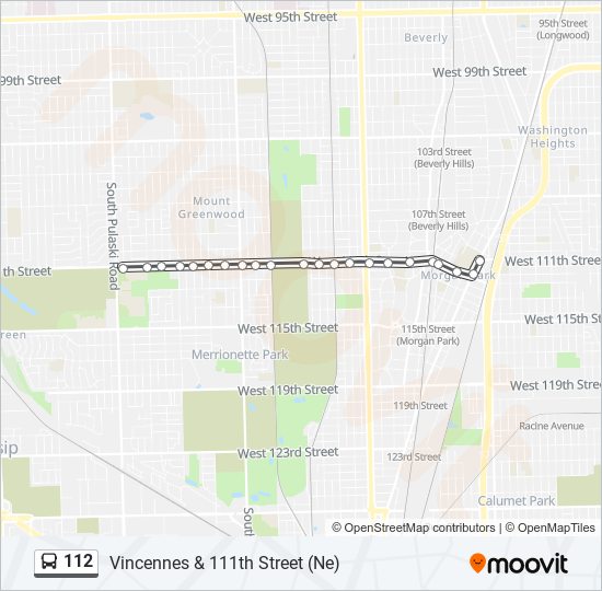 Mapa de 112 de autobús