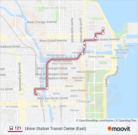 Mapa de 121 de autobús