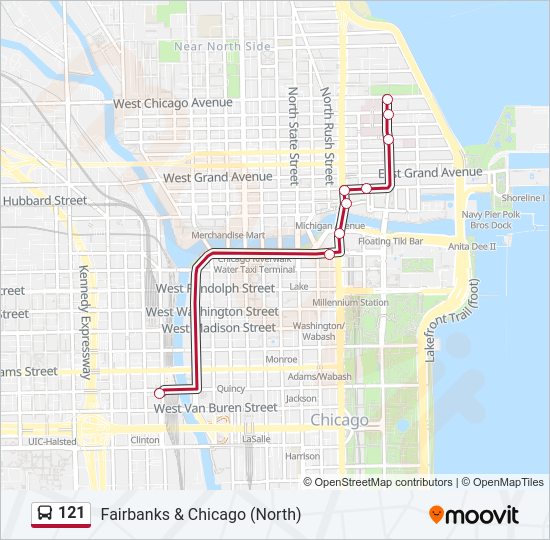 121 bus Line Map