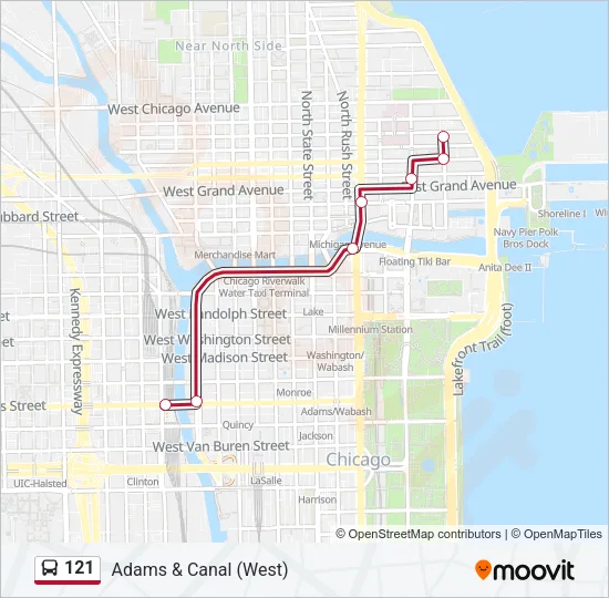 121 Bus Line Map