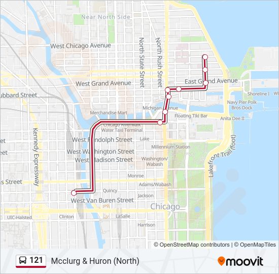 121 bus Line Map