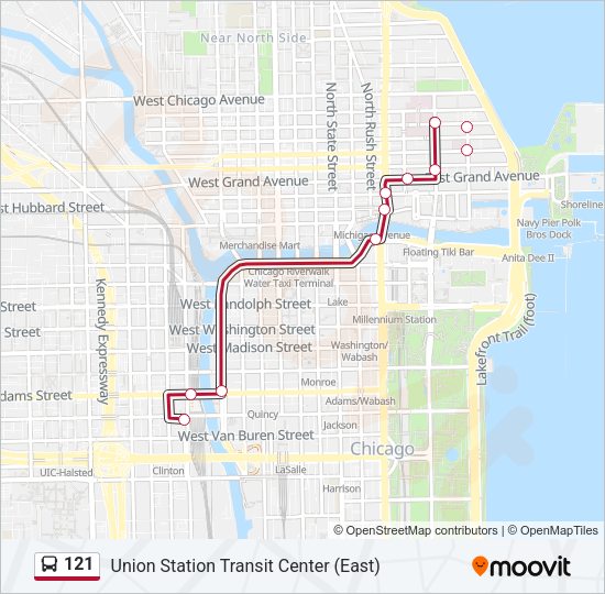 121 bus Line Map