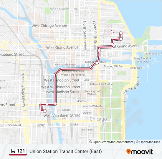 121 Bus Line Map