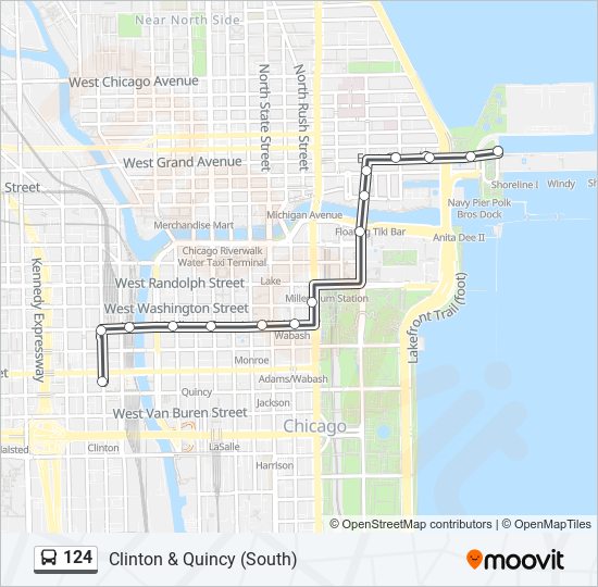 124 bus Line Map