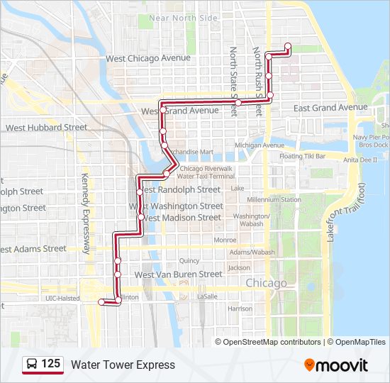 Mapa de 125 de autobús