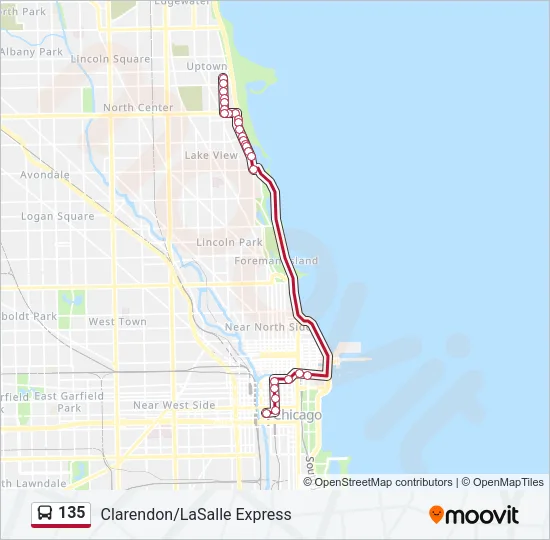 135 Bus Line Map