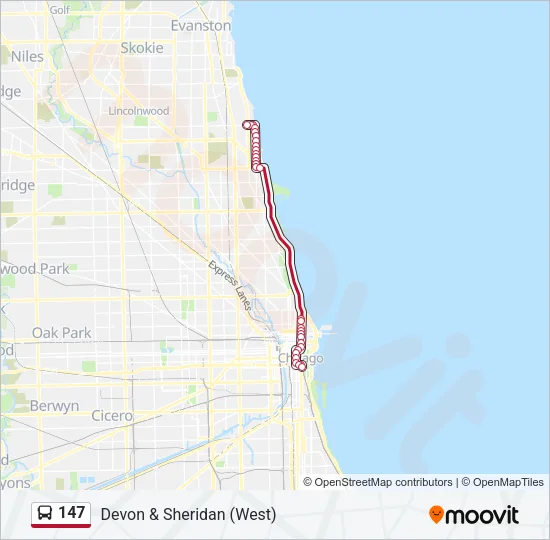 147 Bus Line Map