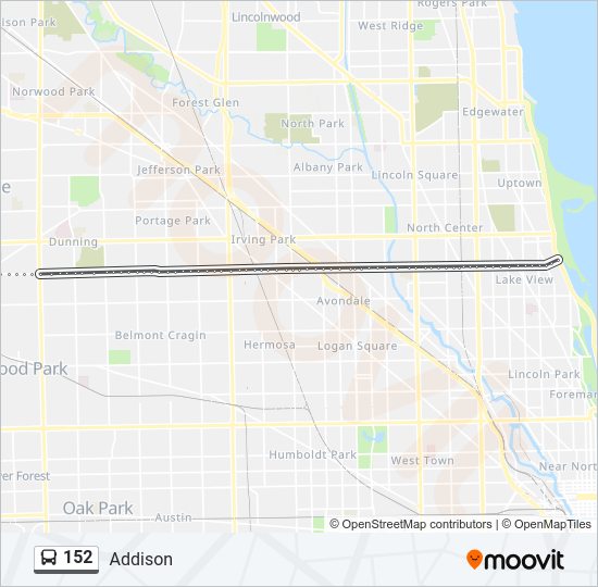 152 bus Line Map