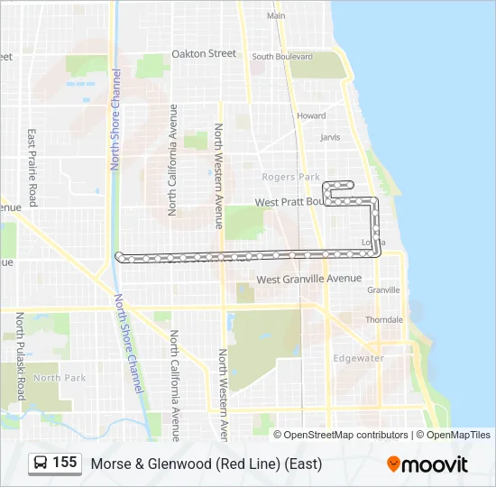 155 Bus Line Map