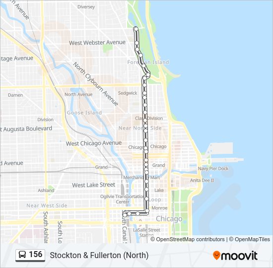 156 bus Line Map