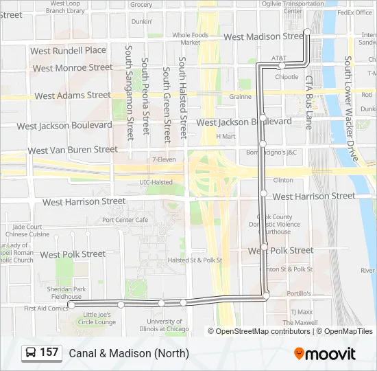 157 Bus Line Map