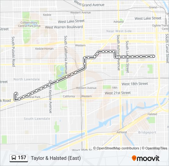 157 Route Schedules, Stops & Maps Taylor & Halsted (East) (Updated)