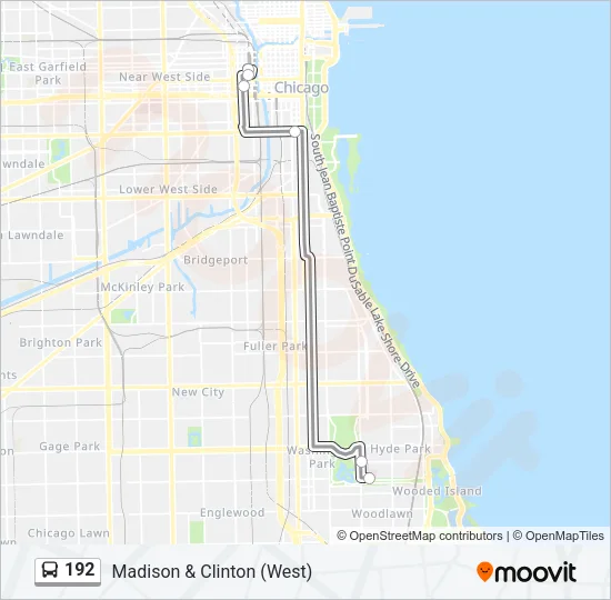 192 Bus Line Map