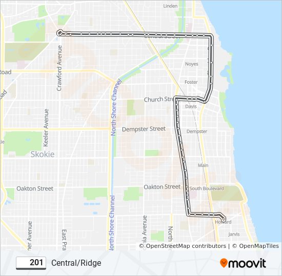 201 Route: Stops & Maps - Central Street & Cowper (Updated)