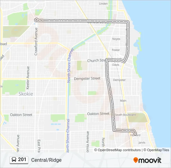 201 Bus Line Map