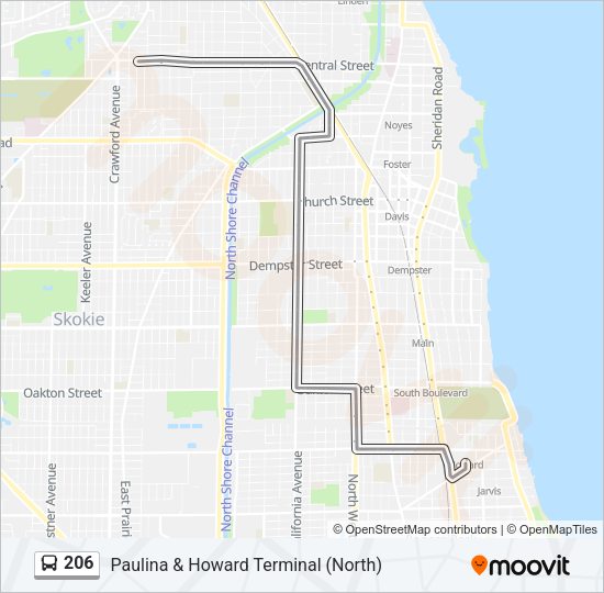 206 Bus Line Map