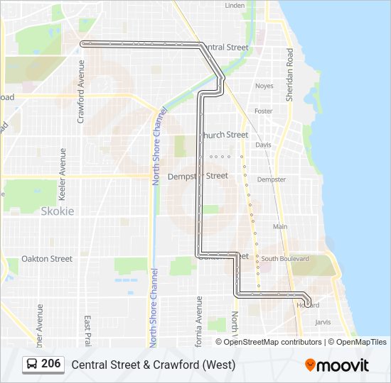 206 Bus Line Map