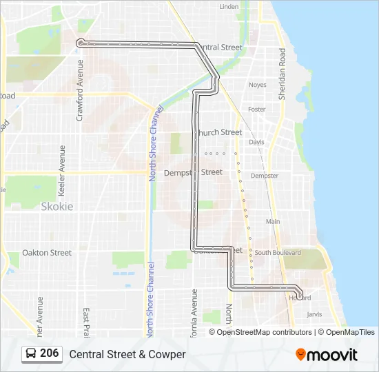 206 Bus Line Map