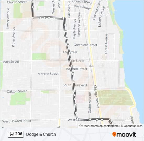 206 Bus Line Map