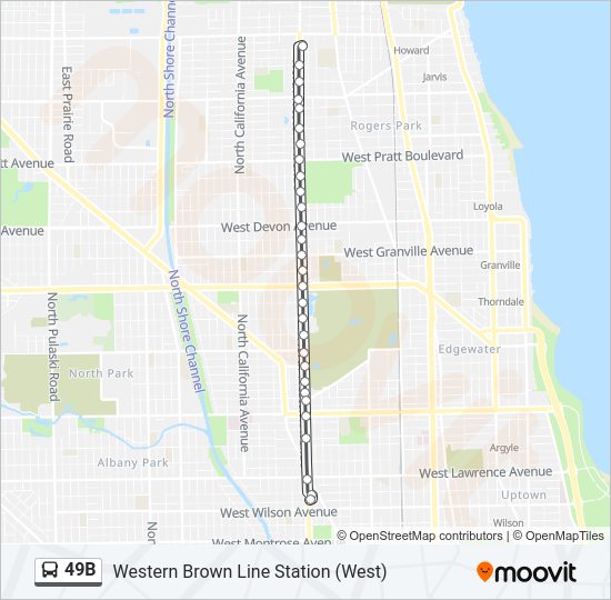 49B bus Line Map