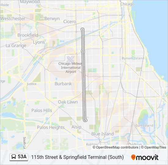 53A Bus Line Map