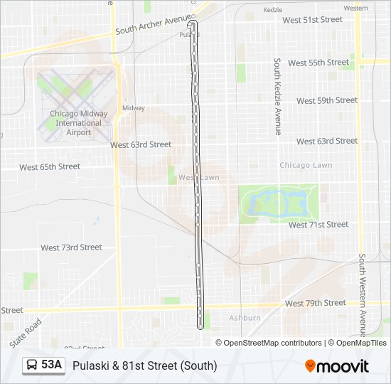 53A Bus Line Map