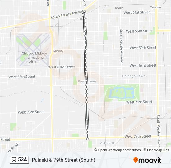 53A bus Line Map