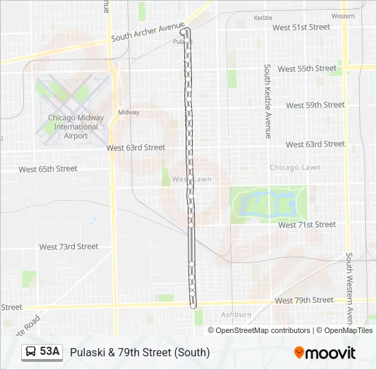 53A Bus Line Map