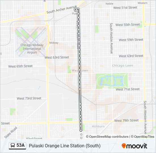 53A Bus Line Map