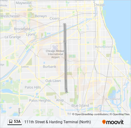 53A bus Line Map