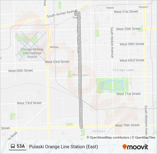 53A Bus Line Map