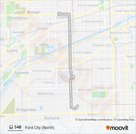 54B Bus Line Map