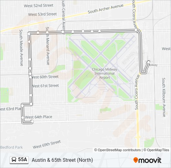 55A Bus Line Map