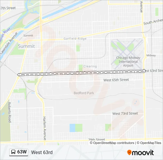 63W Bus Line Map