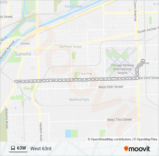 63W Bus Line Map