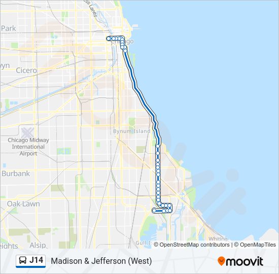 J14 Bus Line Map